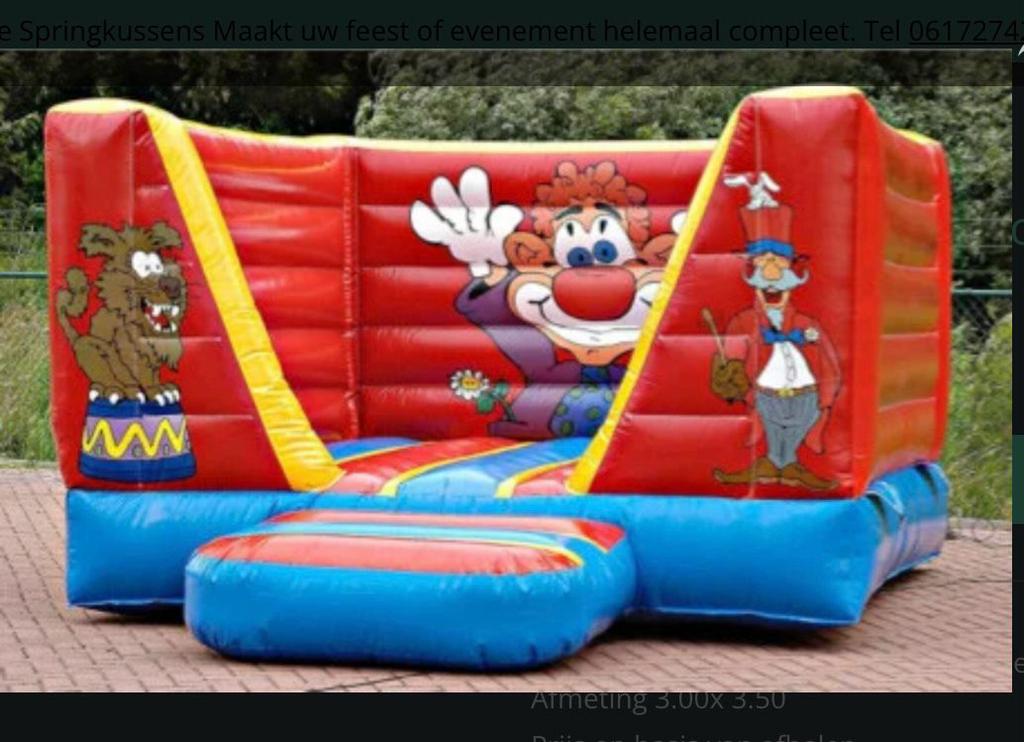 Springkussen te huur, Ophalen of Verzenden, Zo goed als nieuw