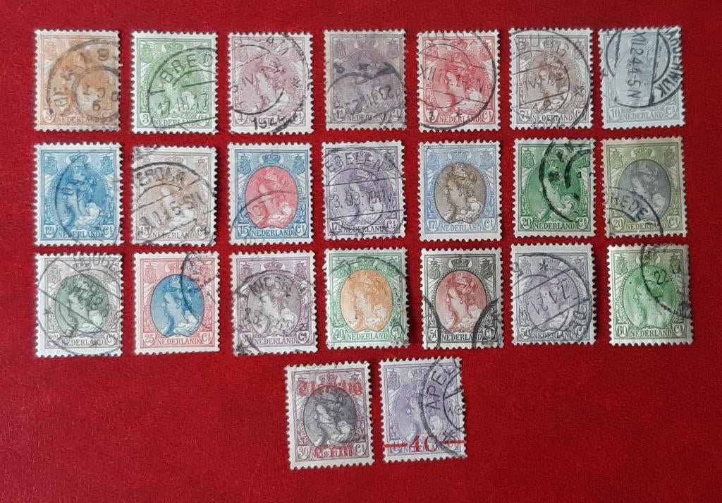 1899 Koningin Wilhelmina Bontkraag 23 Postzegels Gestempeld, Postzegels en Munten, Ophalen, Gestempeld