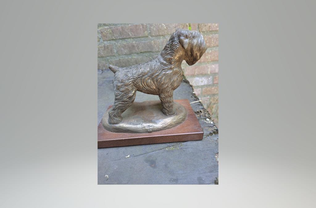 Te koop beeld van een Russische Terrier castle-brons, Ophalen of Verzenden, Nieuw, Dier