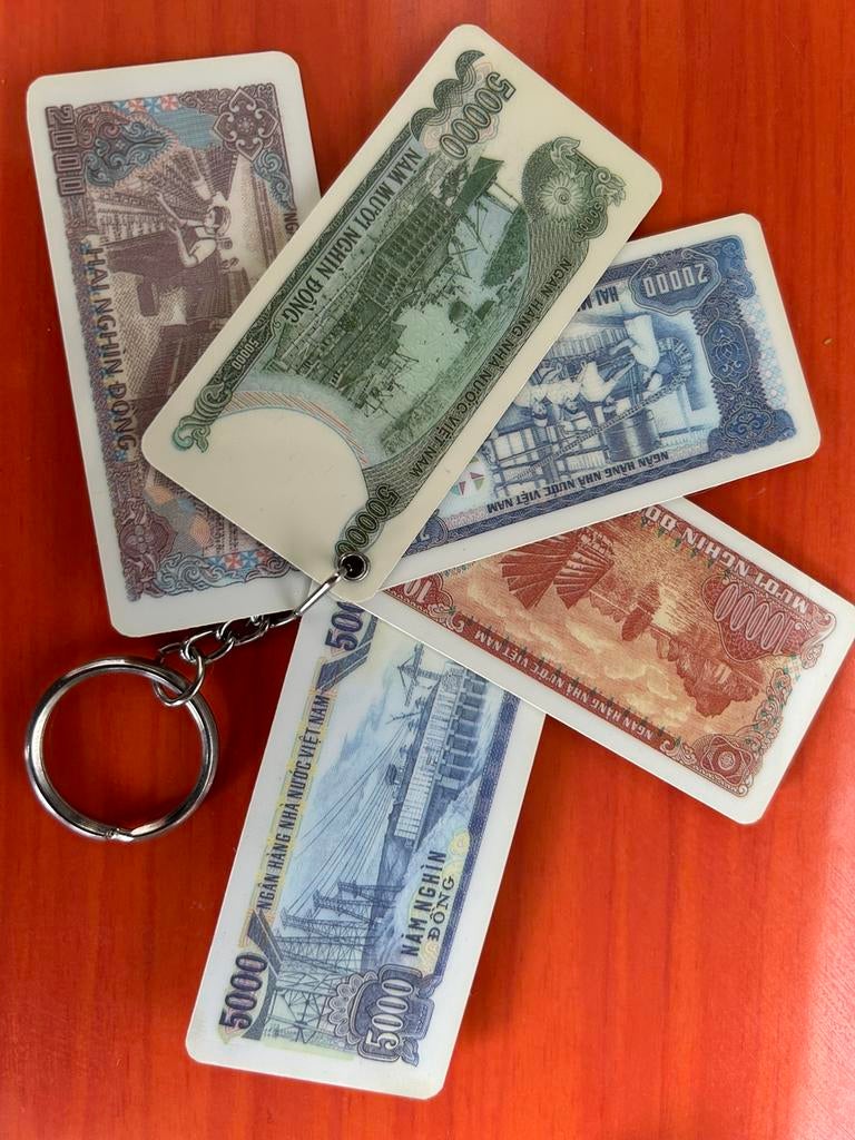 Sleutelhanger vintage briefpapier geld vietnam, Postzegels en Munten, Bankbiljetten | Azië, Ophalen of Verzenden, Zuidoost-Azië