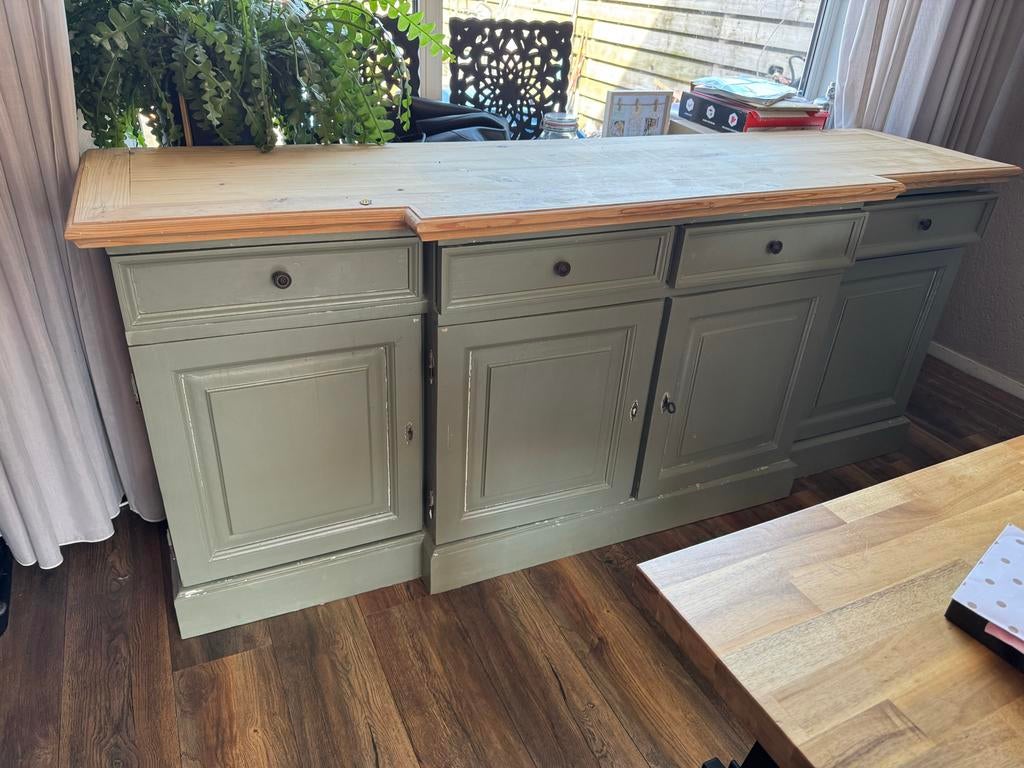 Landelijk dressoir met lades en deuren, Ophalen, Gebruikt, 200 cm of meer, Met lade(s)