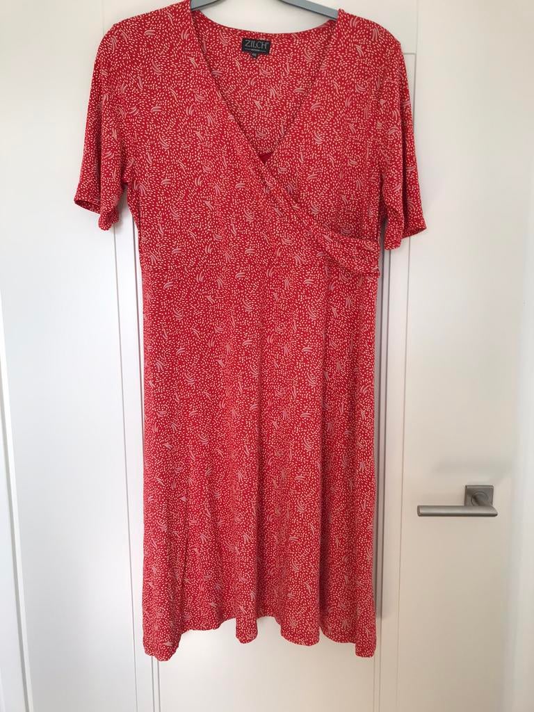 ZILCH jurk -mt xxl- korte mouw, kleur coral/wit motief, Overige kleuren, Maat 46/48 (XL) of groter, Ophalen of Verzenden, Zo goed als nieuw