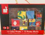 Janod piraten blokken puzzel 6 in 1, Ophalen, 10 tot 50 stukjes, Zo goed als nieuw, 2 tot 4 jaar