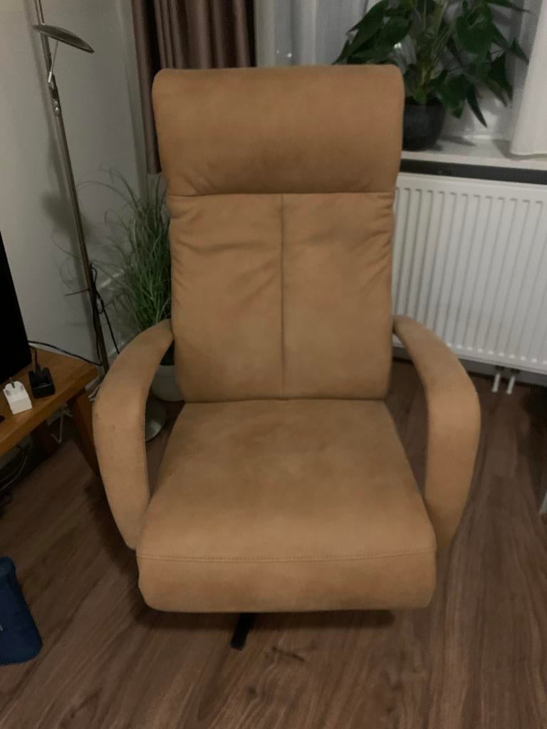 relaxstoel prominent. Moet nu weg. Bruine uitklap fauteuil, Huis en Inrichting, Fauteuils, Ophalen of Verzenden, Zo goed als nieuw