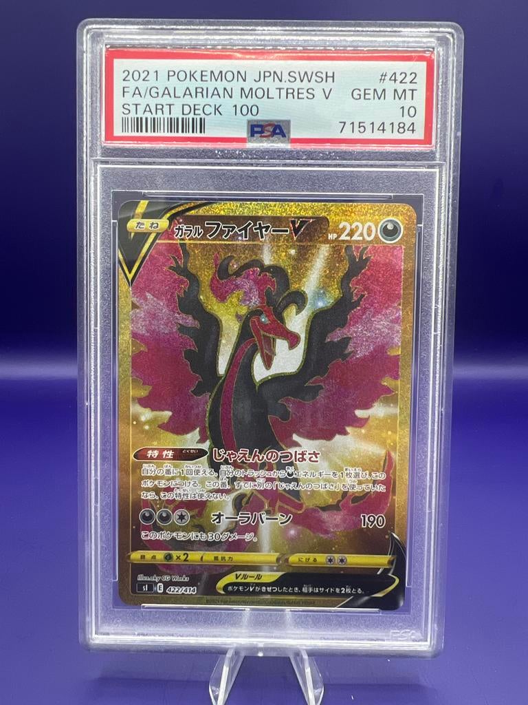 Galarian Moltres V PSA 10 FULL ART, Hobby en Vrije tijd, Verzamelkaartspellen | Pokémon, Ophalen of Verzenden, Zo goed als nieuw