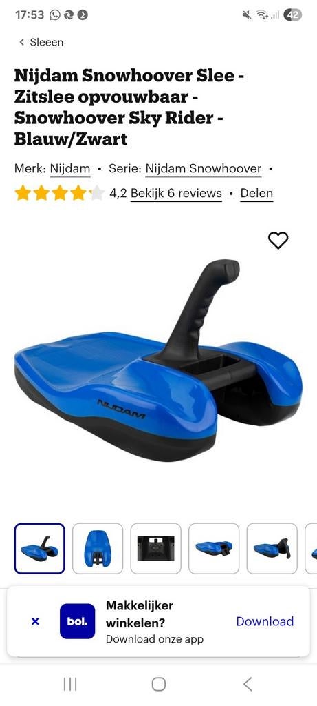 Slee, snowhoover slee, Ophalen of Verzenden, Zo goed als nieuw