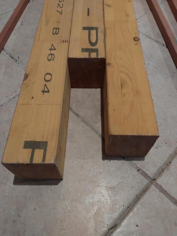 Houten balken - Diverse soorten en maten, Doe-het-zelf en Verbouw, Hout en Planken, Gebruikt, Balk, Vuren, Minder dan 200 cm, 50 mm of meer