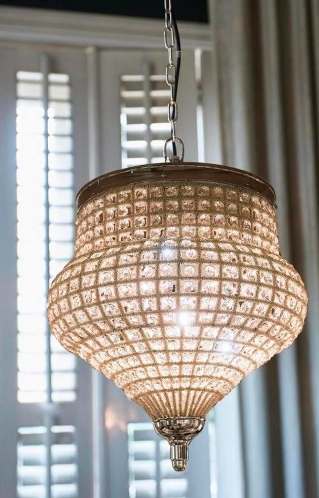 Riviera Maison Chantilly Chandelier Marrakech – Hanglamp – L, Ophalen, Zo goed als nieuw, Glas, Landelijk, Glamour, Chique