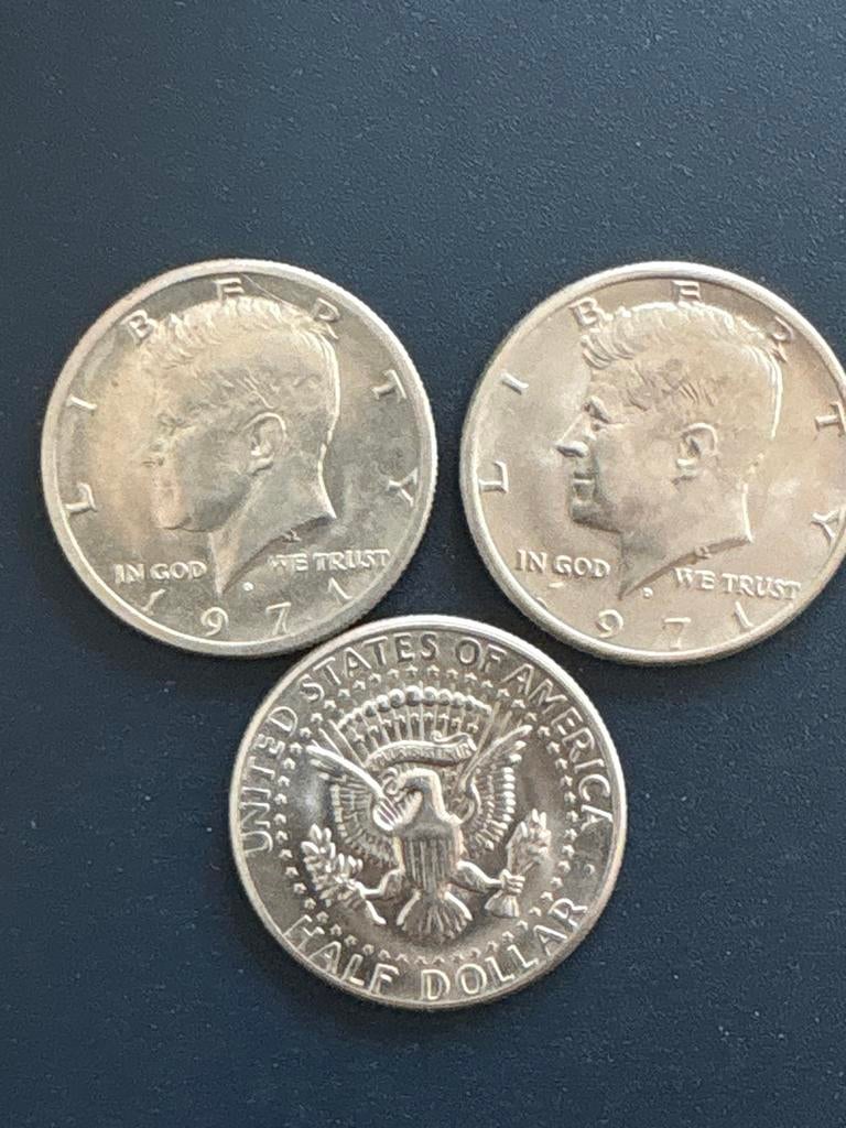 Set van 3 Kennedy Half Dollar munten (1971), Ophalen of Verzenden, Noord-Amerika, Setje