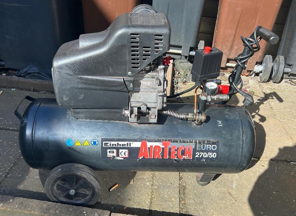 Einhell Airtech Euro 270/50 compressor 270 liter/min, Doe-het-zelf en Verbouw, Compressors, 25 tot 100 liter, Ophalen, Minder dan 200 liter/min