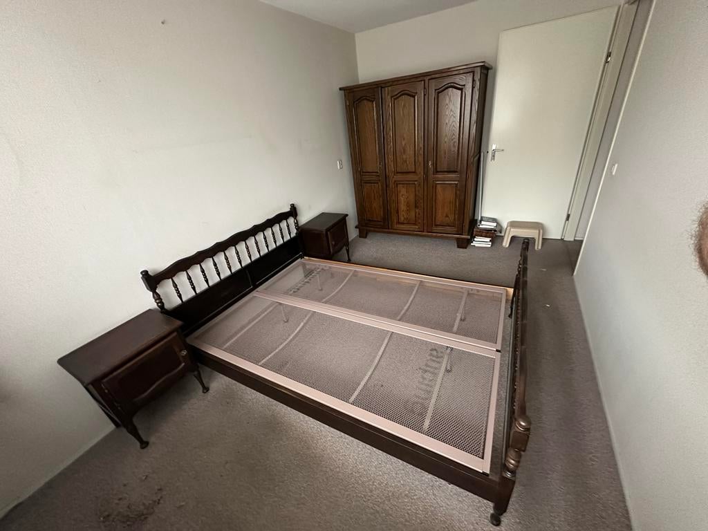 Auping spiraal bed, nachtkastjes & kledingkast, Ophalen, Gebruikt, Bruin, Tweepersoons