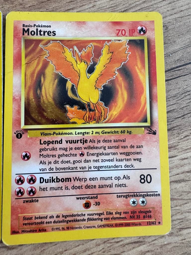 Pokémon Kaarten: Moltres, Dark Blastoise, Light Azumarill, Ophalen of Verzenden, Gebruikt, Meerdere kaarten