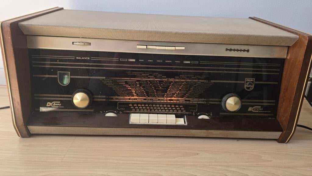 Philips vintage buizenradio B6X94A, volledig werkend, Ophalen of Verzenden