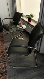 Lederen woonkamerstoelen Bree New World Nederlands Design, Ophalen, Zo goed als nieuw, Grijs