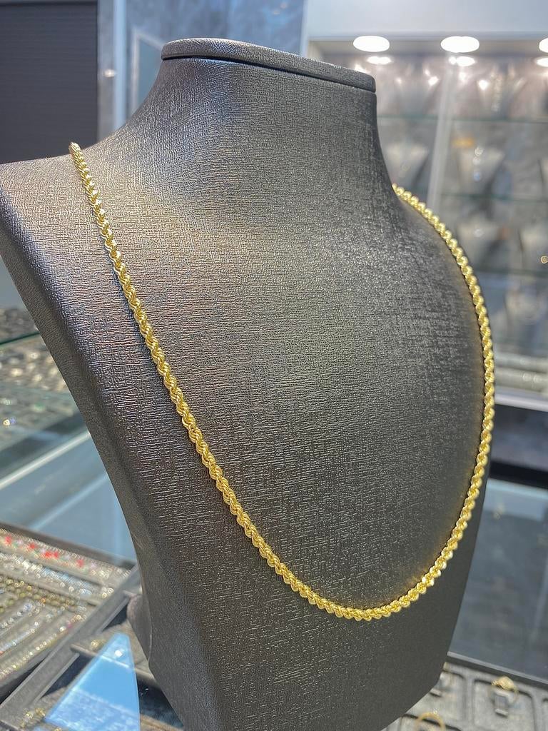 14k Gouden Rope Ketting, Verstelbaar, Nieuw, Ophalen of Verzenden, Goud