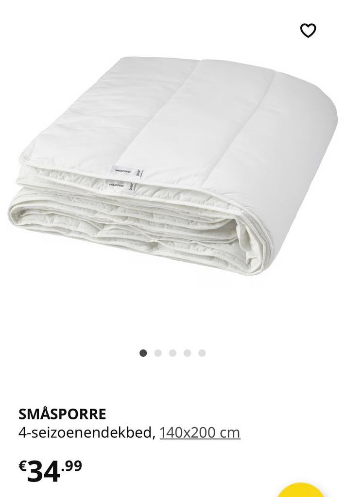 Nieuw 4-seizoenendekbed Ikea 140x200 cm, Huis en Inrichting, Slaapkamer | Beddengoed, Wit, Ophalen of Verzenden, Kussen, Nieuw