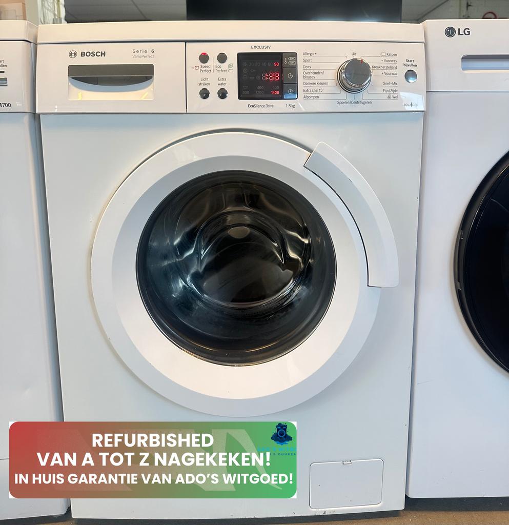 BOSCH SERIE 6 8KG WASMACHINE EcoSilence Drive VarioPerfect, Witgoed en Apparatuur, 1200 tot 1600 toeren, Info@adoswitgoed.nl, Ophalen of Verzenden
