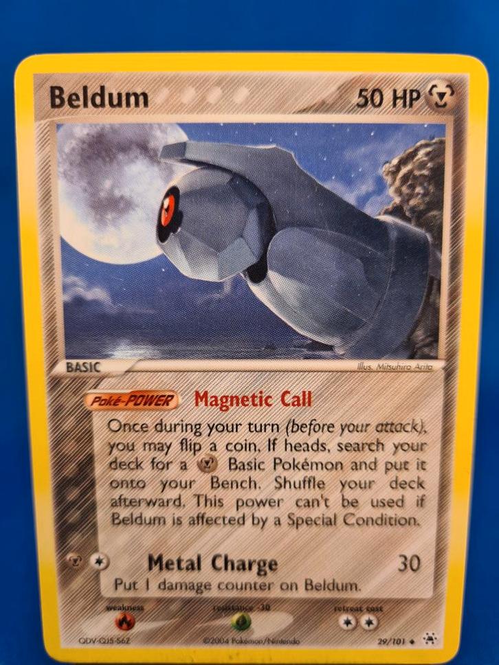 Beldum 29/101 - Hidden Legends, Hobby en Vrije tijd, Verzamelkaartspellen | Pokémon, Gebruikt, Verzenden
