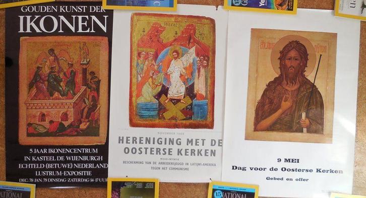 15 affiches Ikonen Oosters Orthodox + foto Ruud Lubbers, Verzamelen, Religie, Gebruikt, Christendom | Katholiek, Overige typen