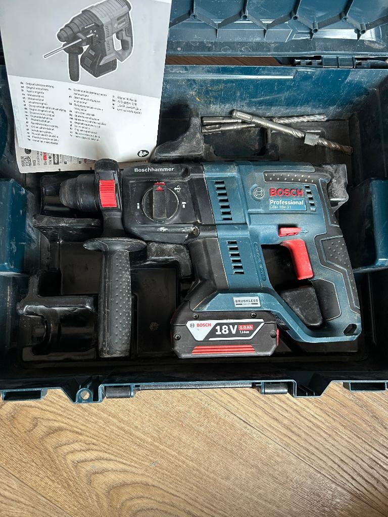 Bosch combihamer 18v + accu, Ophalen of Verzenden, Zo goed als nieuw