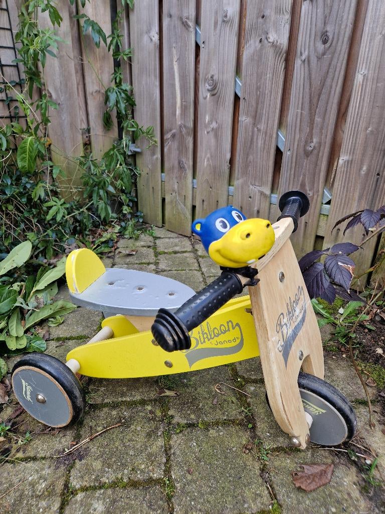 Houten driewieler van Janod Bikloon, Ophalen, Gebruikt, Janod Bikloon