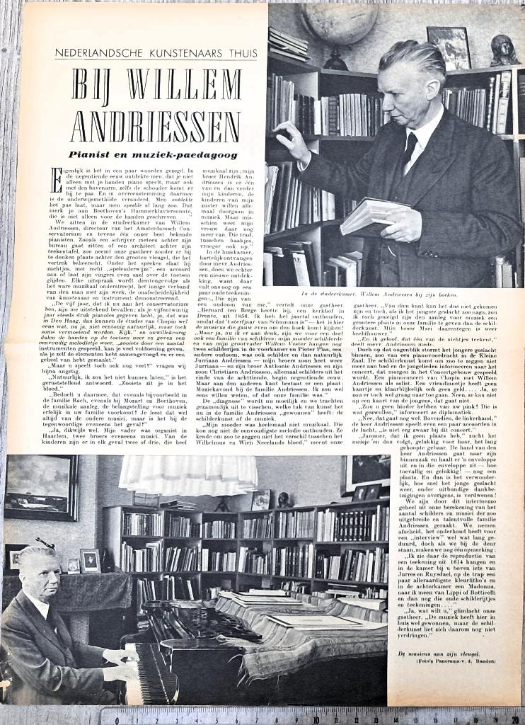 Amsterdam 1942, art. 1 blz. bij pianist W. Andriessen thuis, Verzenden, 1940 tot 1960, Gebruikt, Overige onderwerpen