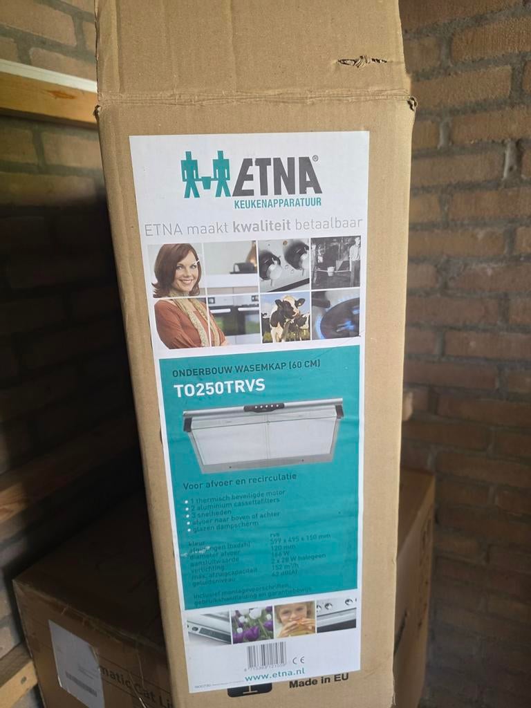 ETNA TO250TRVS Onderbouw Afzuigkap - Nieuw in Doos, Witgoed en Apparatuur, Afzuigkappen, Minder dan 200 m³ per uur, Onderbouw afzuigkap