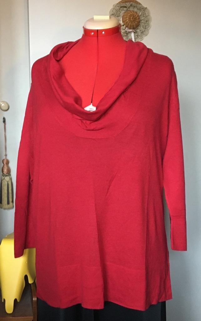 Vintage Portfolio (Marks & Spencer)  rode koltrui maat 48, Ophalen of Verzenden, Gedragen, Maat 46/48 (XL) of groter, Rood