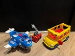 ZGAN 3x Fisherprice peuter speelgoed vliegtuig bus brandweer, Ophalen of Verzenden, Zo goed als nieuw, Speelset, Met licht