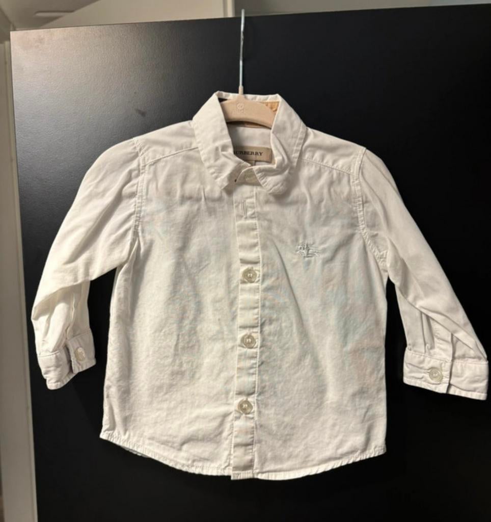 Wit Burberry baby blousje mt 62, Kinderen en Baby's, Ophalen of Verzenden, Zo goed als nieuw