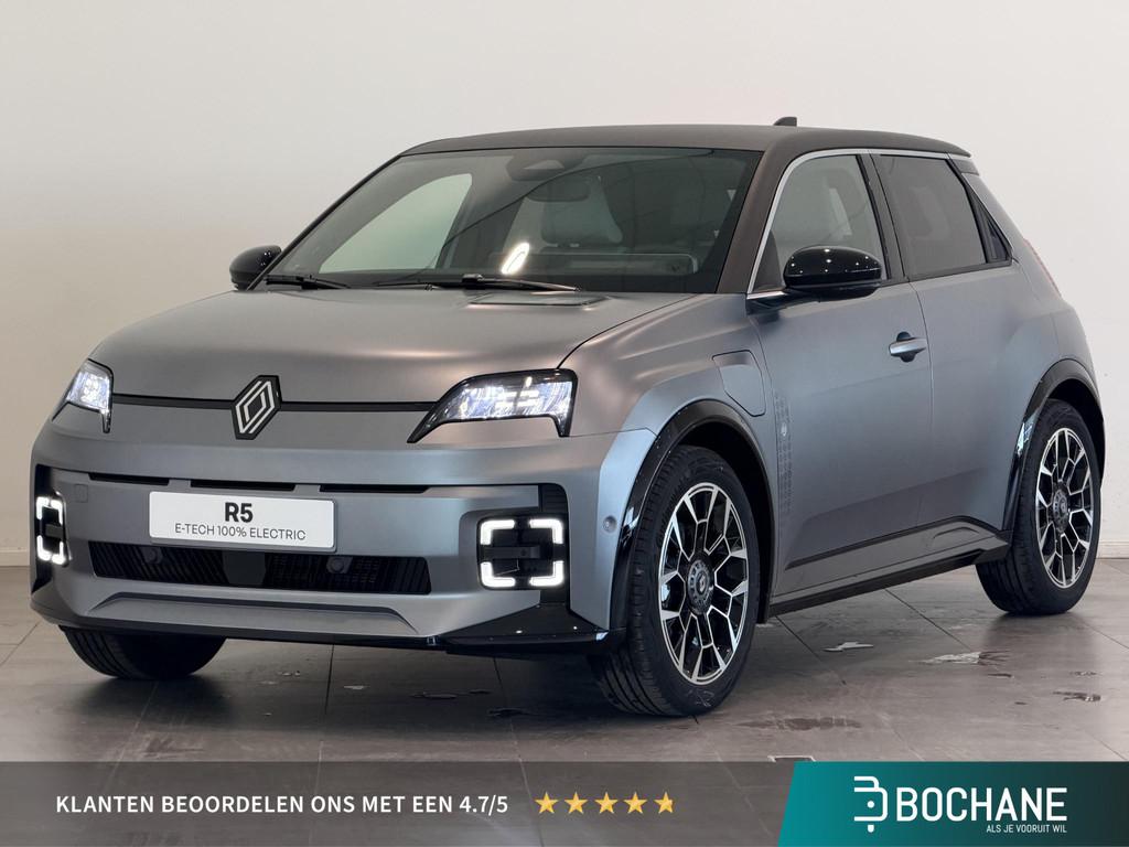 Renault 5 Comfort Range Roland Garros 52 kWh | Harman/Kardon, Auto's, Renault, Leder en Stof, Nieuw, Zilver of Grijs, Te koop