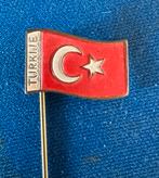 Vintage Turkije vlag speldje - Radion, Verzamelen, Ophalen of Verzenden, Gebruikt, Stad of Land, Speldje of Pin