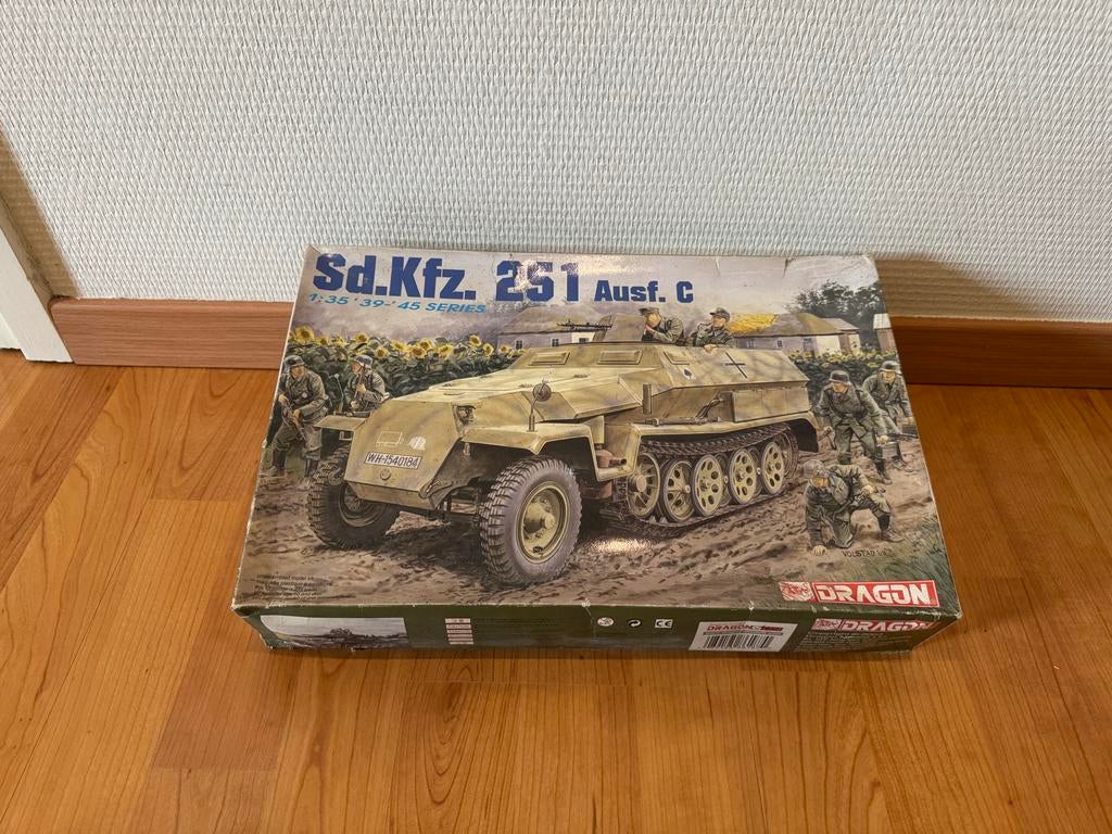 Sd.Kfz. 251 Ausf. C Halftrack Modelbouwkit Dragon 1:35, Overige merken, 1:32 tot 1:50, Overige typen, Nieuw