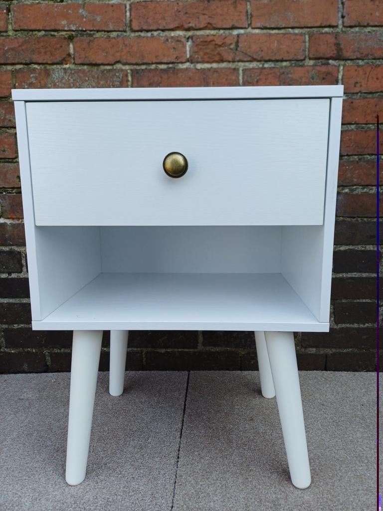 Vasagle Nachtkastje met Lade en Open Vak - Zo goed als nieuw, Huis en Inrichting, Slaapkamer | Nachtkastjes, Ophalen of Verzenden