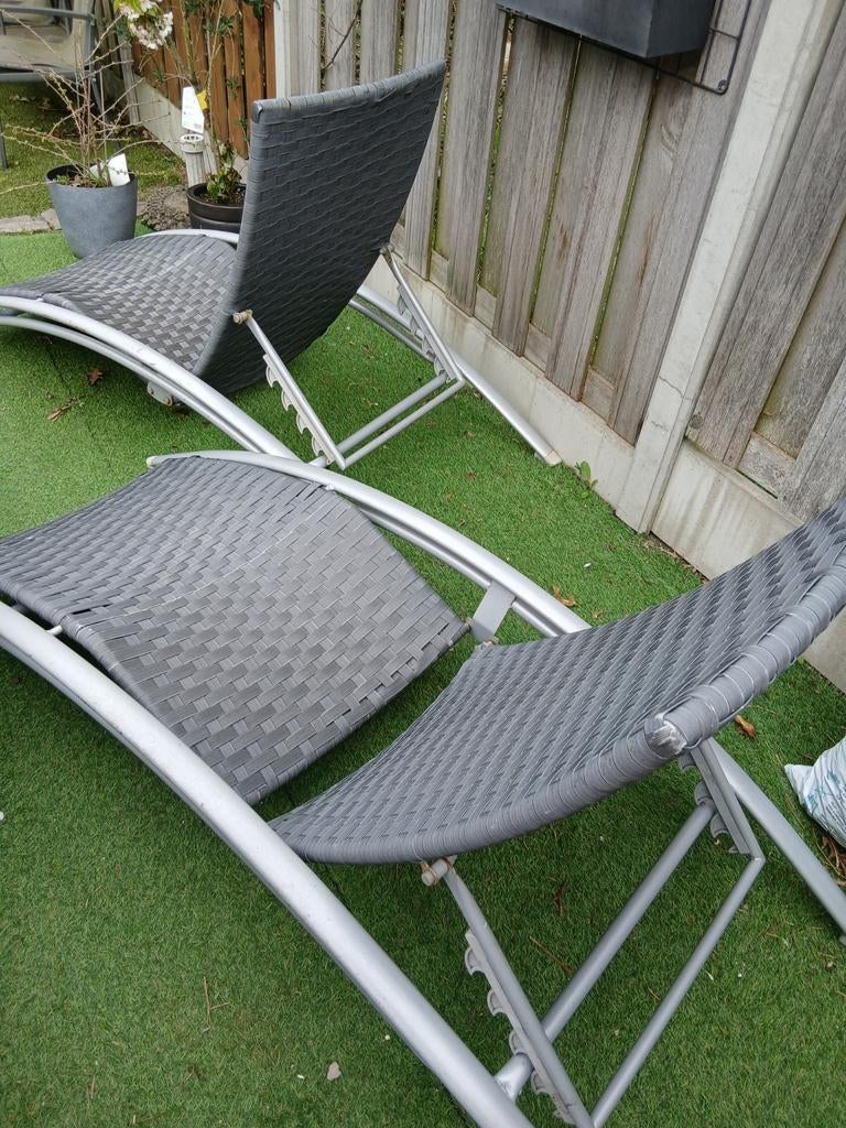 Ligbedden, Tuin en Terras, Ophalen, Gebruikt, Metaal, Inklapbaar