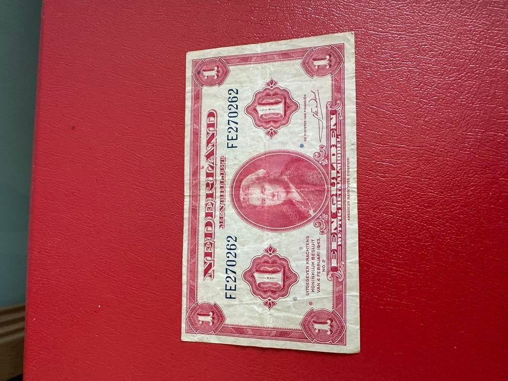 Zeldzaam 1 Gulden Biljet uit 1943 - Nederlands Bankbiljet, Postzegels en Munten, Bankbiljetten | Nederland, Ophalen of Verzenden