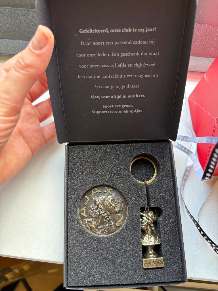 Ajax sleutelhanger en magneet 125 jaar, Verzenden, Nieuw, Ajax, Overige typen