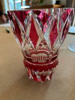 Prachtige Val Saint Lambert kristallen vaas, robijnrood, Ophalen of Verzenden