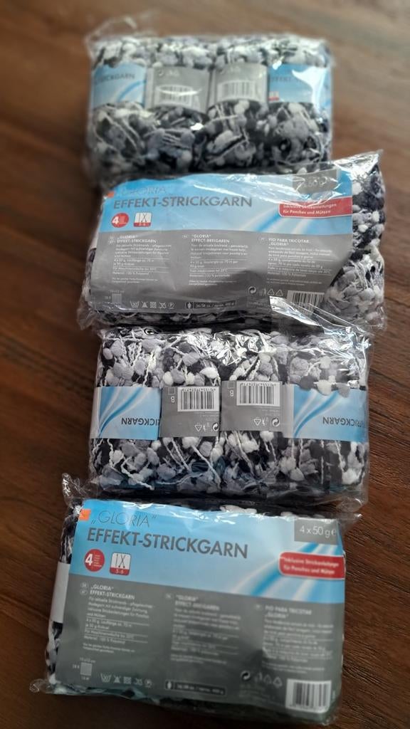 Gloria Effect-Strickgarn - 4 Pakketten Zwart/Wit, Ophalen of Verzenden, Nieuw, Breien of Haken, Wol of Garen
