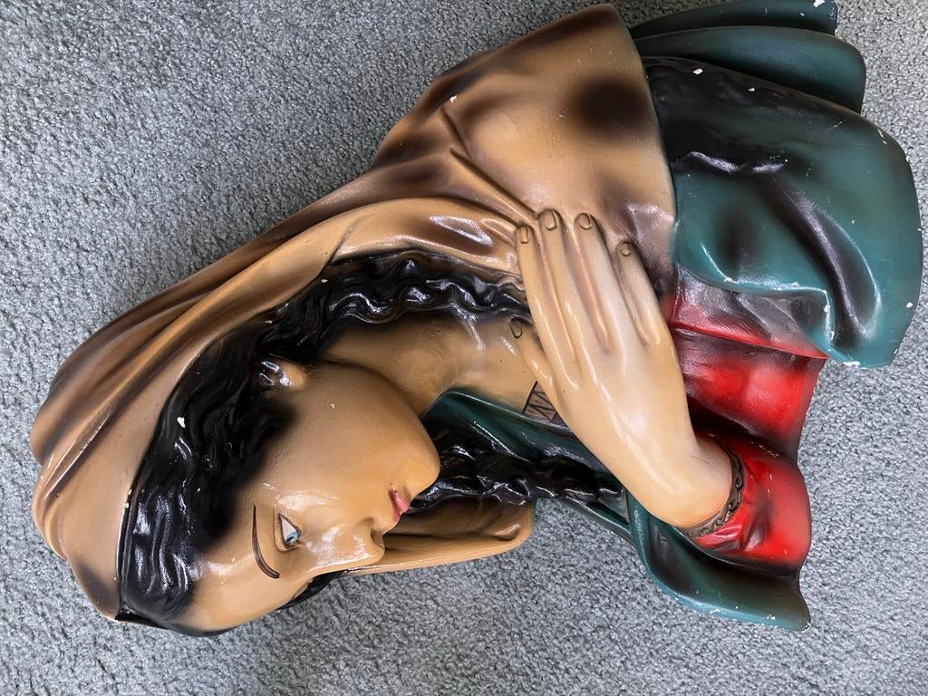 Vintage Gipsen Beeld van Maria, Ophalen, Gips, 20 - 50 cm, Beeld