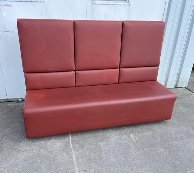 1 stuk horeca restaurantbank wandbank rood kunstleder 175 cm, Ophalen, Zo goed als nieuw, Vijf, Zes of meer stoelen, Leer