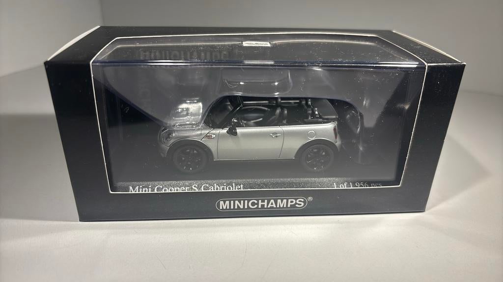 Mini cooper s cabriolet grey minichamps 1.43, Auto, Ophalen of Verzenden, MiniChamps, A
