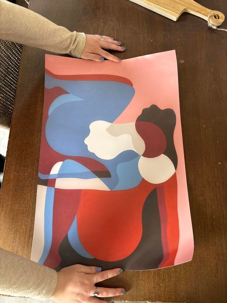 Abstracte poster in Parra-stijl - Merkloos kunstwerk, Ophalen of Verzenden