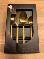 Goudkleurig bestek 16-delig, Ophalen of Verzenden, Zo goed als nieuw, Rvs of Chroom, Bestekset