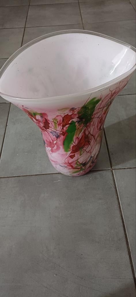 Fidrio Organic vaas 40 cm - handgeblazen glas - mixed colors, Overige kleuren, Ophalen of Verzenden, Minder dan 50 cm, Glas