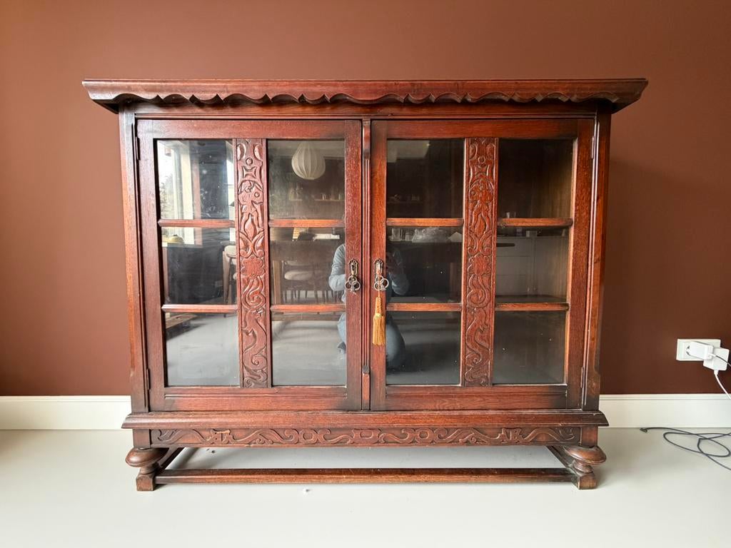 Kersenhouten kast met Noorse details, Antiek en Kunst, Ophalen