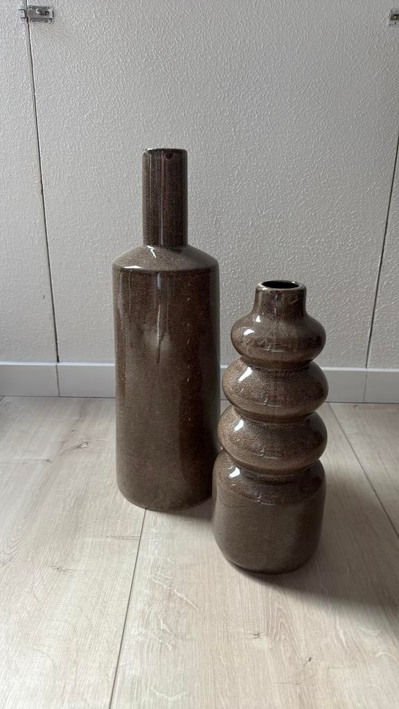Twee mooie kwantum vazen, Ophalen, Overige kleuren, Minder dan 50 cm, Glas