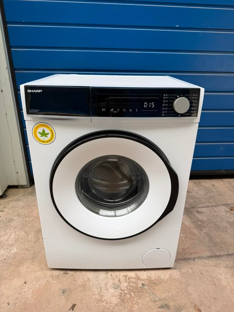 Sharp Wasmachine 8kg 1400t, Ophalen, 1200 tot 1600 toeren, Zo goed als nieuw, Voorlader