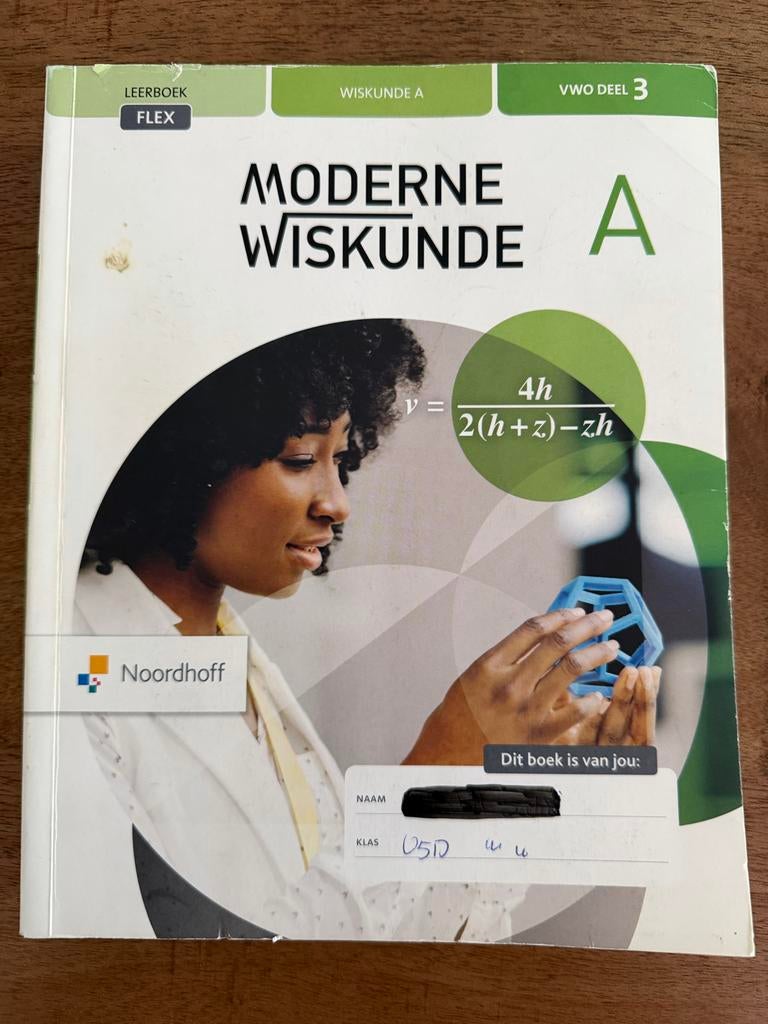 Moderne Wiskunde VWO A Leerb. en Uitwerkingen (deel 3 & 5), Boeken, Ophalen of Verzenden, Gelezen, VWO, Wiskunde A