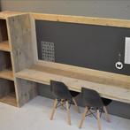 Steigerhout kinder bureau met krijtbord en opbergvakken, Ophalen, Gebruikt, Bureau